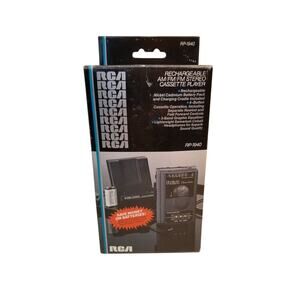 RCA AM/FM Stereo Cassette Player RP-1940 Portable in Box with Accessories